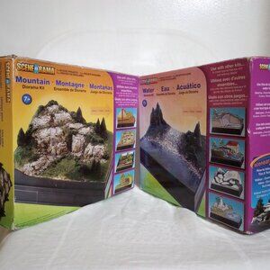 2 Scene-A-Rama Diorama Kits, Mountain & Water, Age 7+, New, Open Box
